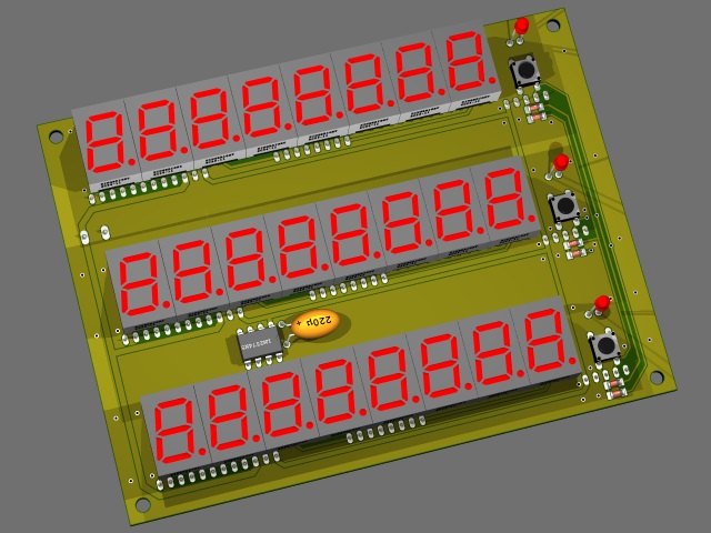 Displayplatine Bestückungsseite