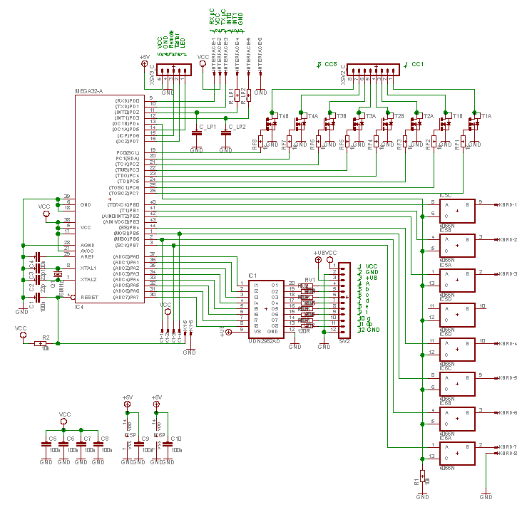 Schaltplan der Controllerplatine