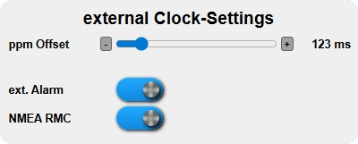 External Clock Einstellungen
