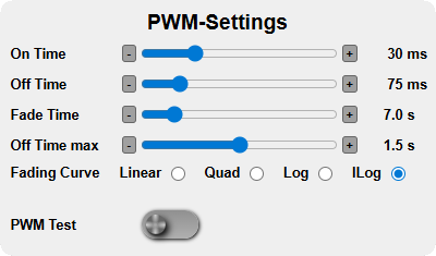 PWM Settings Webinterface