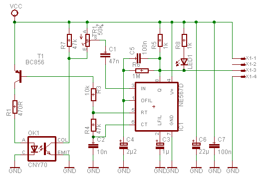 Schaltplan der Sensorplatine
