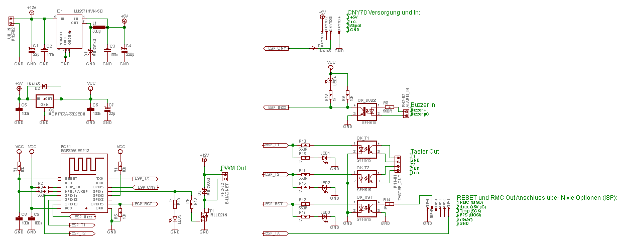 Schaltplan der Webinterface-Platine