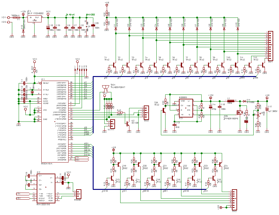 Schaltplan der Nixieplatine